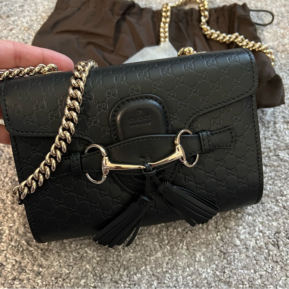 Gucci Emily crossbody bag NWT black - Picture 3 of 9